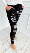 Urban Edge Graphic Italian Jogger- Black-180 Joggers-SUNNY HOLIDAYS-Coastal Bloom Boutique, find the trendiest versions of the popular styles and looks Located in Indialantic, FL