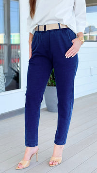 Understated Chic Belted Italian Pant