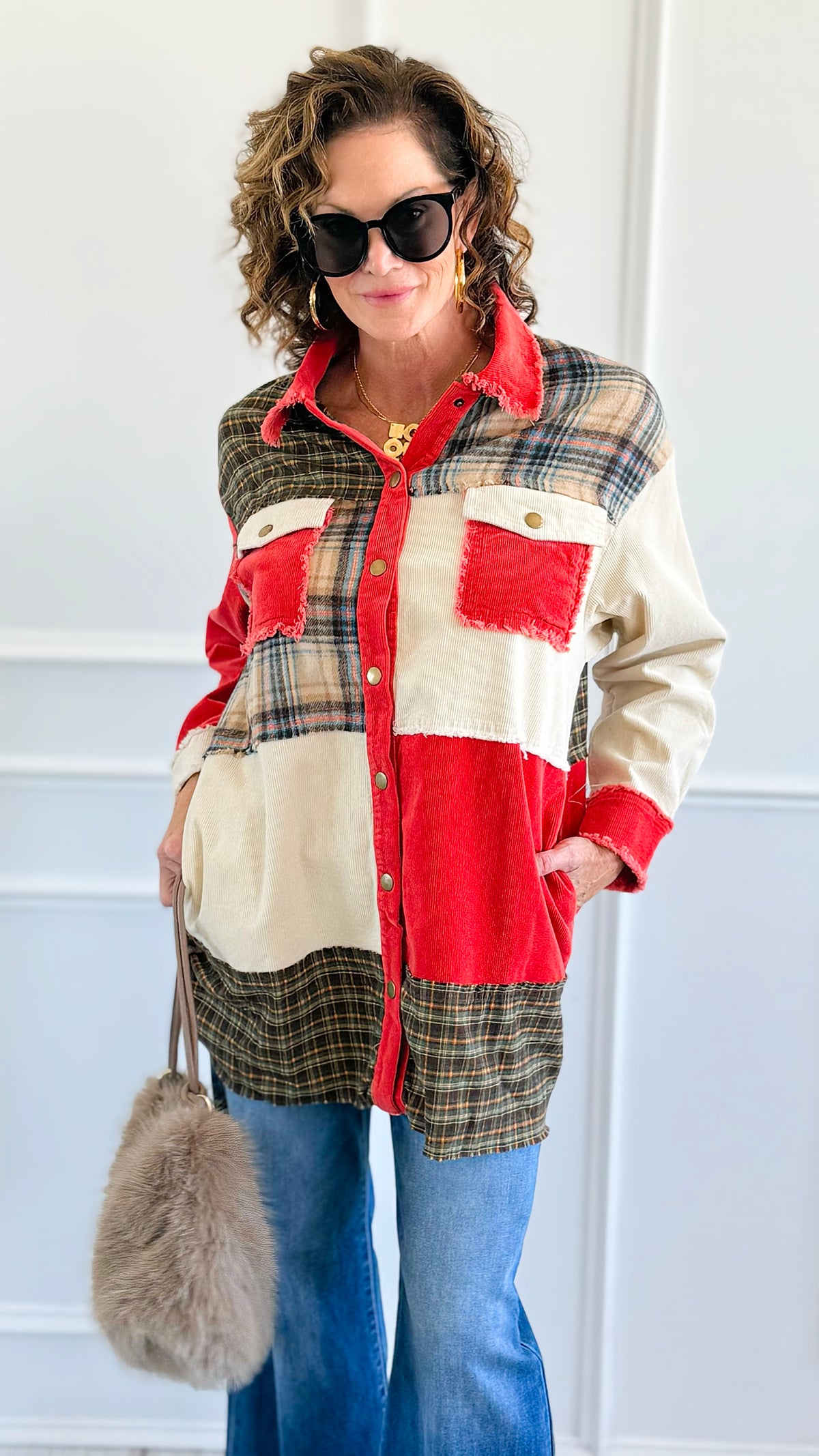 Rustic Remix Patchwork Jacket-160 Jackets-ROUSSEAU-Coastal Bloom Boutique, find the trendiest versions of the popular styles and looks Located in Indialantic, FL