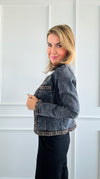 Beautifully Braided Denim Jacket - Black Denim-160 Jackets-Fate By LFD-Coastal Bloom Boutique, find the trendiest versions of the popular styles and looks Located in Indialantic, FL