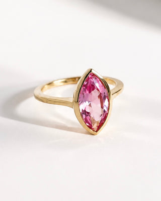 Sterling Silver Marquise Ring - Rose