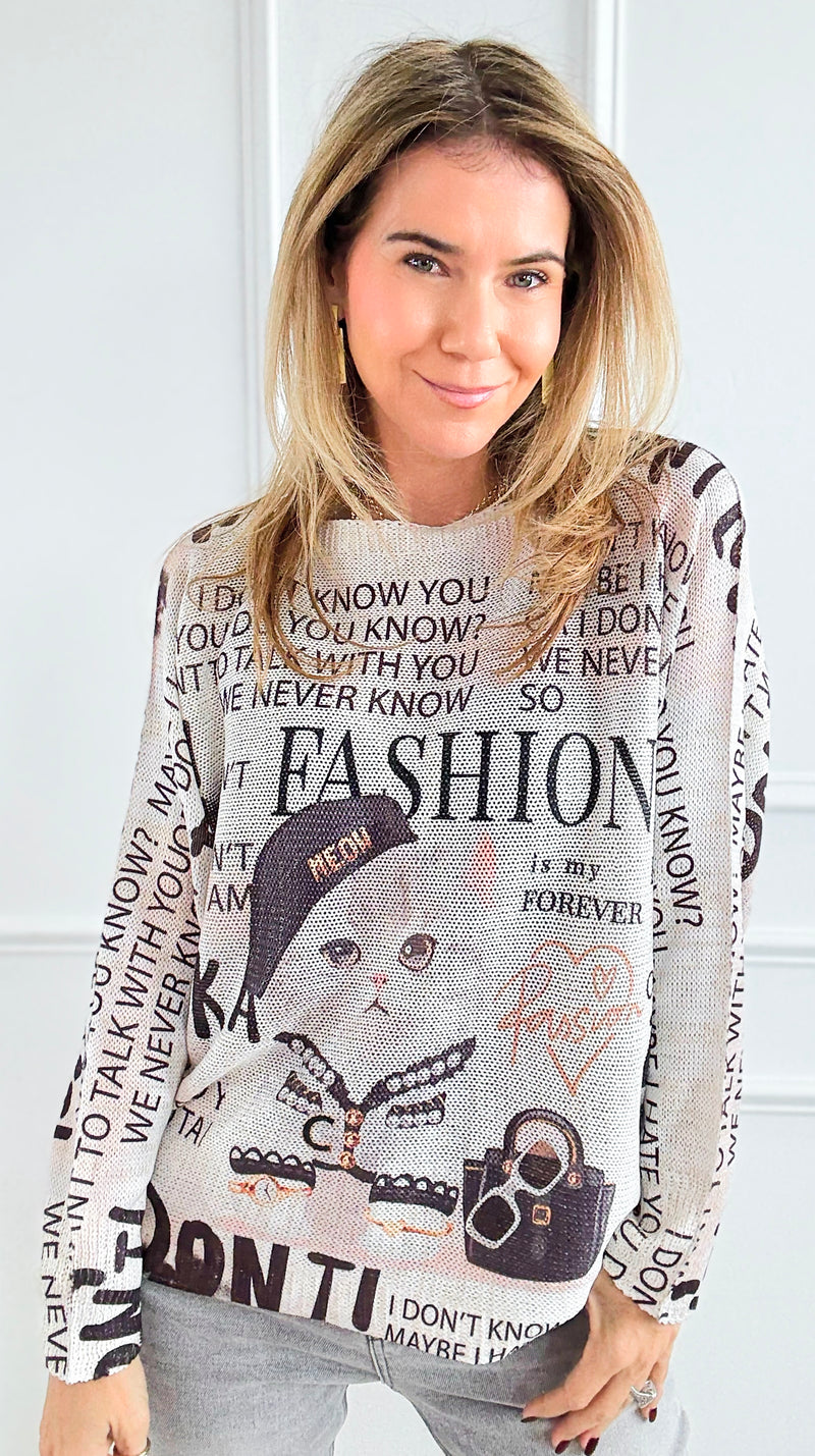 Forever Fashion Lurex St Tropez Knit-140 Sweaters-SORPRESA-Coastal Bloom Boutique, find the trendiest versions of the popular styles and looks Located in Indialantic, FL