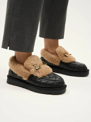 Cozy Wool Platform Mule Loafers