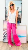 Pocket Pintucks Pant - Hot Pink-170 Bottoms-EESOME-Coastal Bloom Boutique, find the trendiest versions of the popular styles and looks Located in Indialantic, FL