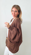 Sugar High Italian Cardigan - Chocolate-150 Cardigans/Layers-Germany-Coastal Bloom Boutique, find the trendiest versions of the popular styles and looks Located in Indialantic, FL