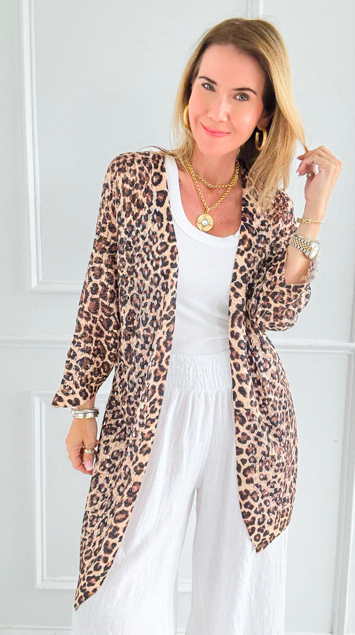 Wild Italian Knit Open Cardigan-150 Cardigan Layers-SORPRESA-Coastal Bloom Boutique, find the trendiest versions of the popular styles and looks Located in Indialantic, FL