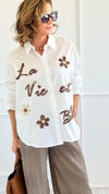 La Vie Est Belle Italian Woven Top-110 Long Sleeve Tops-TATTOO Z-Coastal Bloom Boutique, find the trendiest versions of the popular styles and looks Located in Indialantic, FL