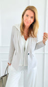 Veronica Cloud Hoodie Blazer-Sand-160 Jackets-Six/ Fifty-Coastal Bloom Boutique, find the trendiest versions of the popular styles and looks Located in Indialantic, FL