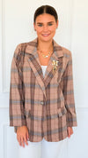 Social Plaid Italian Blazer-160 Jackets-AZUL MONACO-Coastal Bloom Boutique, find the trendiest versions of the popular styles and looks Located in Indialantic, FL