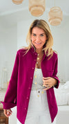 Pre Auth - Eileen Fall Shacket - Magenta-160 Jackets-Rosio-Coastal Bloom Boutique, find the trendiest versions of the popular styles and looks Located in Indialantic, FL