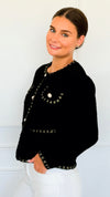 Che'rie Italian Cardigan-Black-150 Cardigans/Layers-Italianissimo-Coastal Bloom Boutique, find the trendiest versions of the popular styles and looks Located in Indialantic, FL