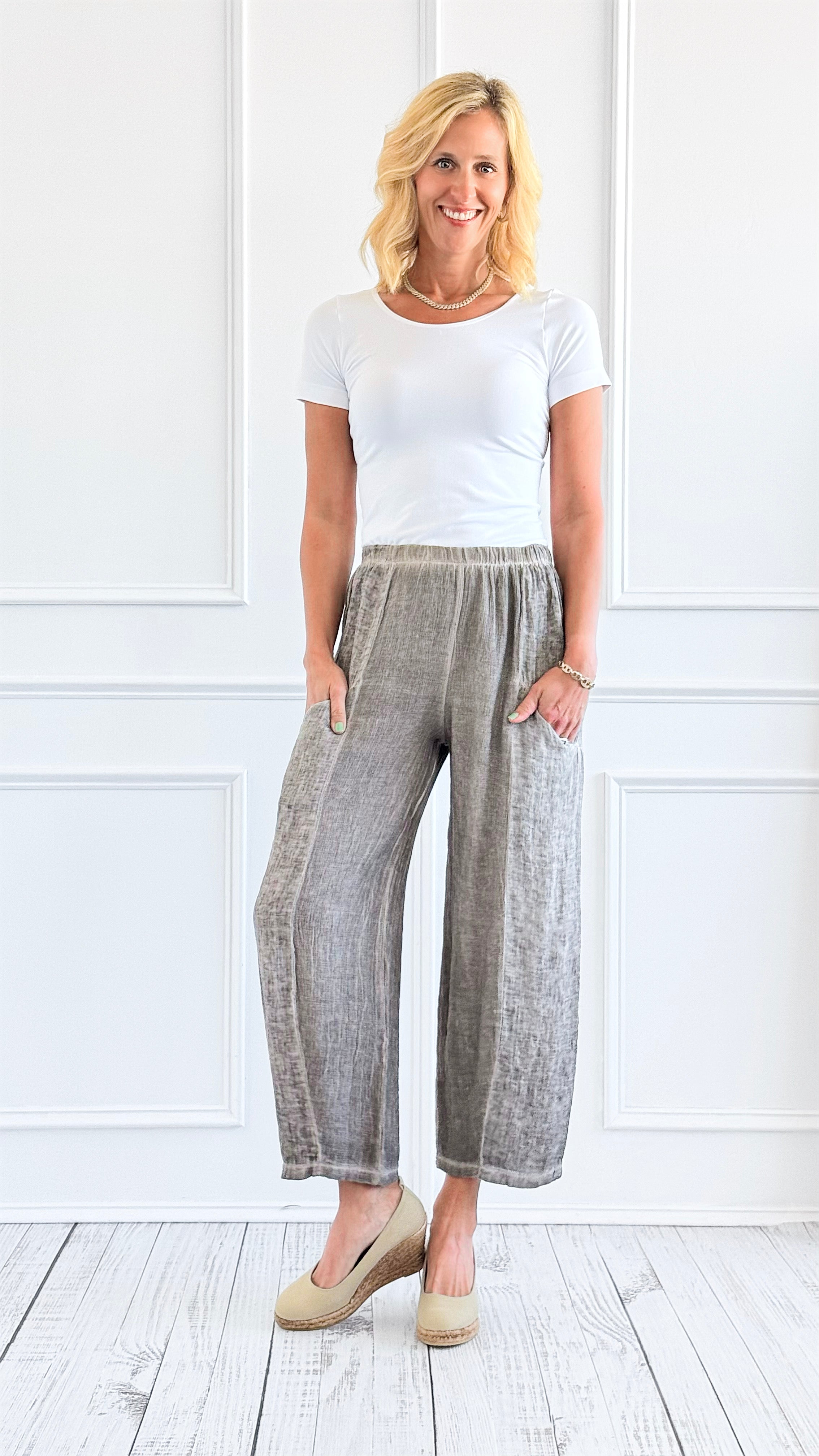Easy Living Italian Pant- Taupe-170 Bottoms-Tempo-Coastal Bloom Boutique, find the trendiest versions of the popular styles and looks Located in Indialantic, FL