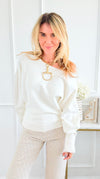 Sunday Muse Dolman Knit Sweater - Cream-140 Sweaters-she + sky-Coastal Bloom Boutique, find the trendiest versions of the popular styles and looks Located in Indialantic, FL