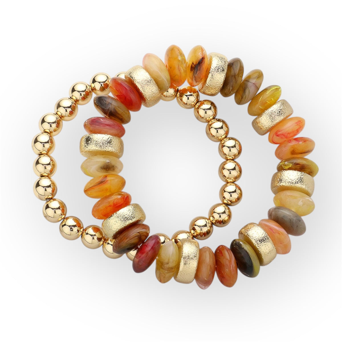 Marbled Luxe Bracelet Duo - Brown-230 Jewelry-NYW-Coastal Bloom Boutique, find the trendiest versions of the popular styles and looks Located in Indialantic, FL