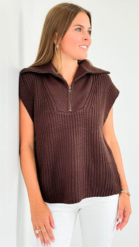 City Escape Zip Vest - Brown-150 Cardigans/Layers-mystree-Coastal Bloom Boutique, find the trendiest versions of the popular styles and looks Located in Indialantic, FL