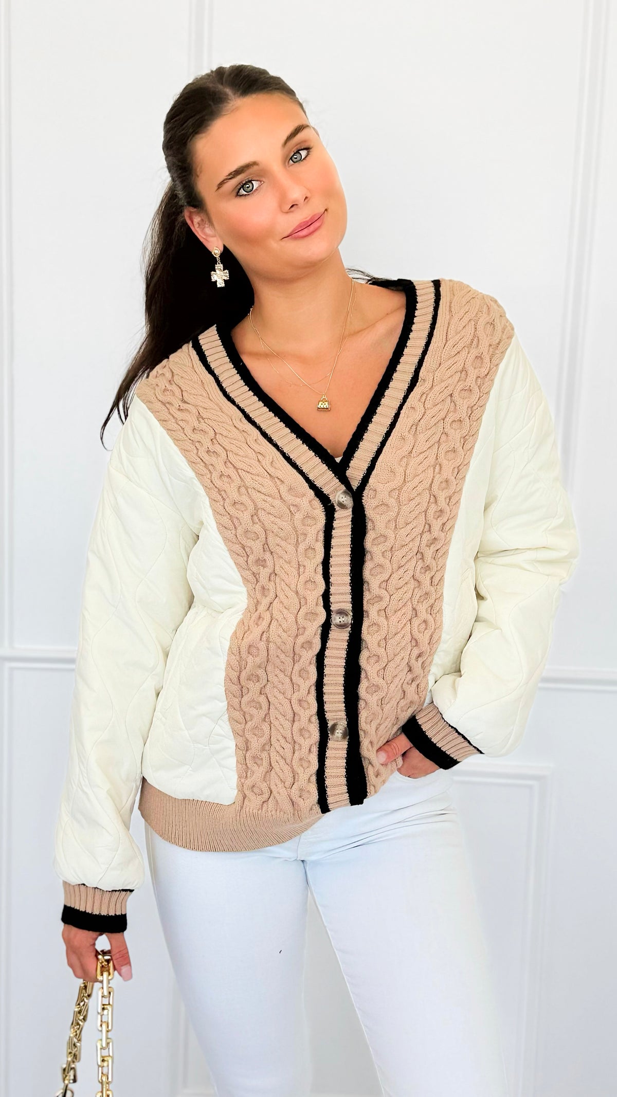 Braided Harmony Button Jacket-160 Jackets-ROUSSEAU-Coastal Bloom Boutique, find the trendiest versions of the popular styles and looks Located in Indialantic, FL