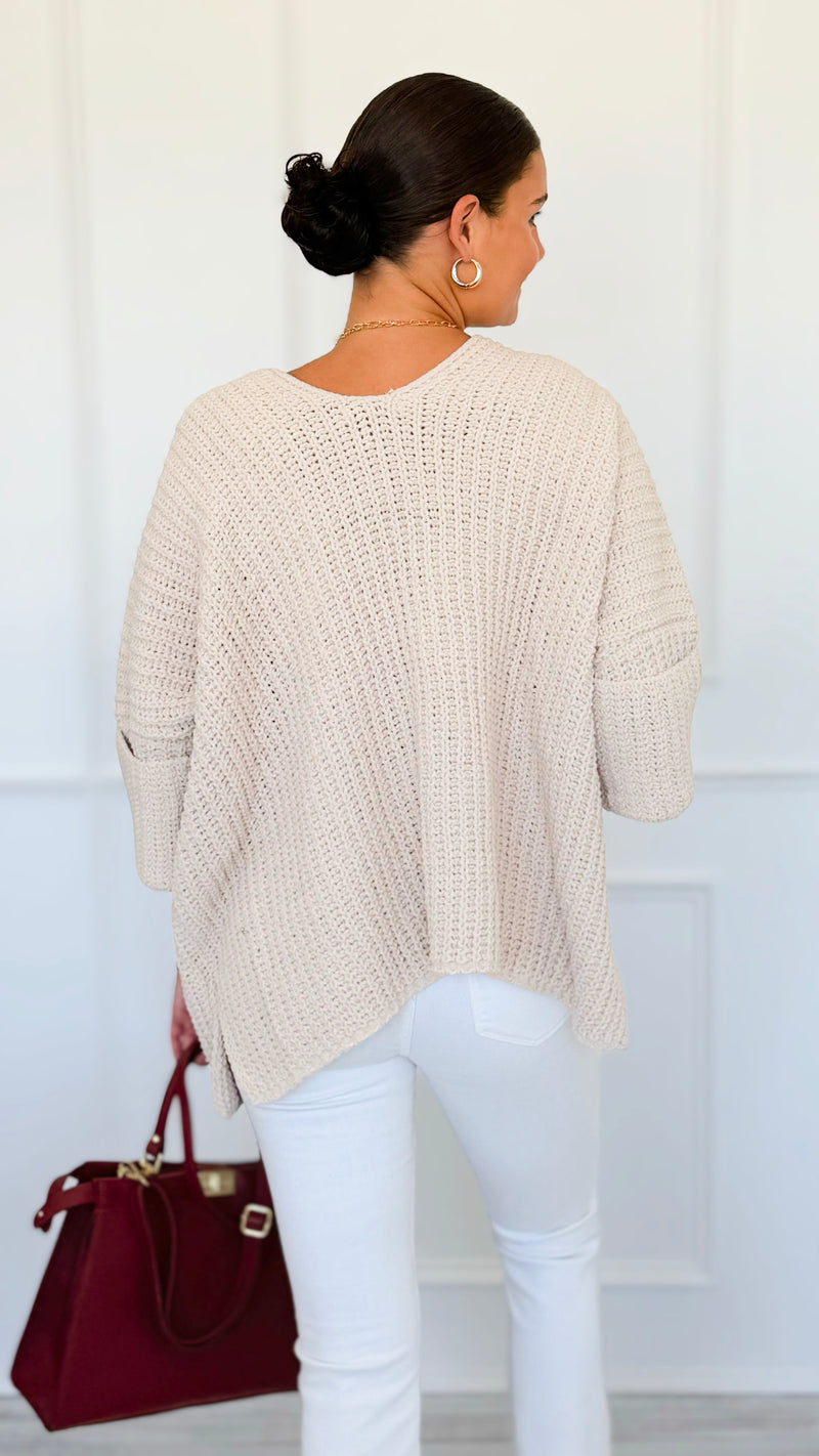Willow Dusk Chenille Cardigan - Sand Beige-150 Cardigans/Layers-Zenana-Coastal Bloom Boutique, find the trendiest versions of the popular styles and looks Located in Indialantic, FL
