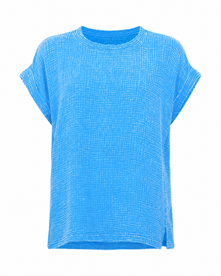 Textured Cap Sleeve Top - Deep Sky