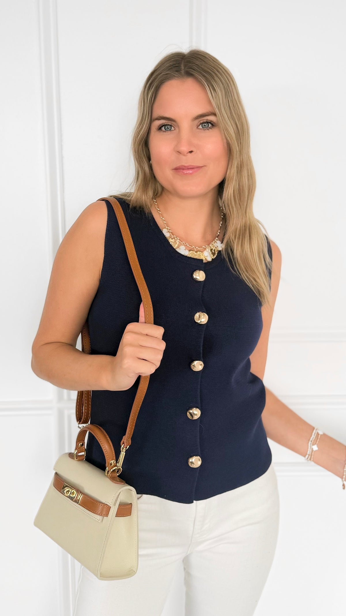 Midnight Sonata Button Vest-150 Cardigans/Layers-Thinkable-Coastal Bloom Boutique, find the trendiest versions of the popular styles and looks Located in Indialantic, FL