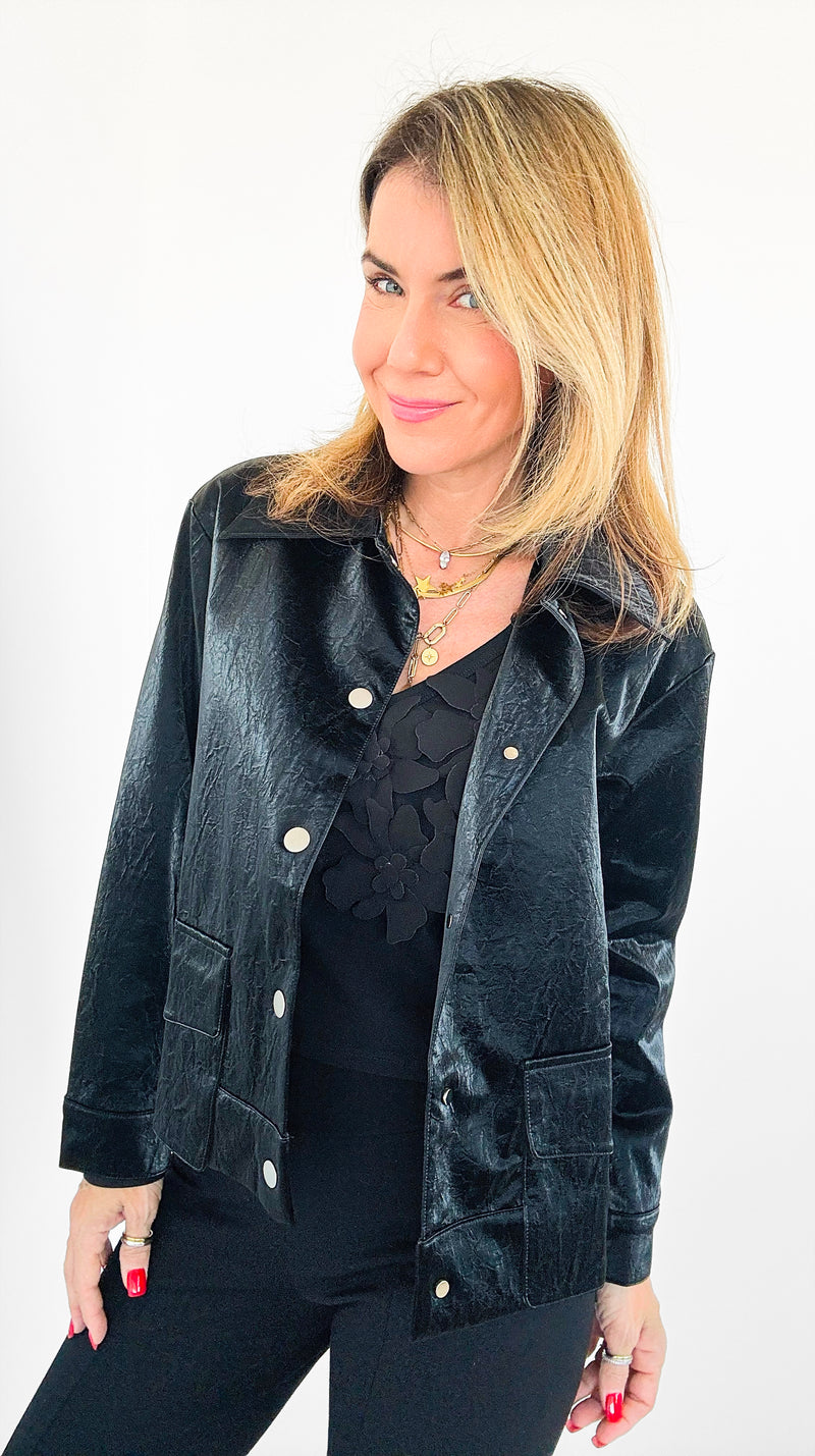 Noir Edge Button-Up Jacket-160 Jackets-Joh Apparel-Coastal Bloom Boutique, find the trendiest versions of the popular styles and looks Located in Indialantic, FL