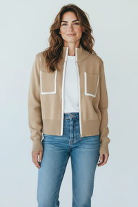 Chic Contrast Ribbed Cardigan-150 Cardigans/Layers-Chasing Bandits-Coastal Bloom Boutique, find the trendiest versions of the popular styles and looks Located in Indialantic, FL