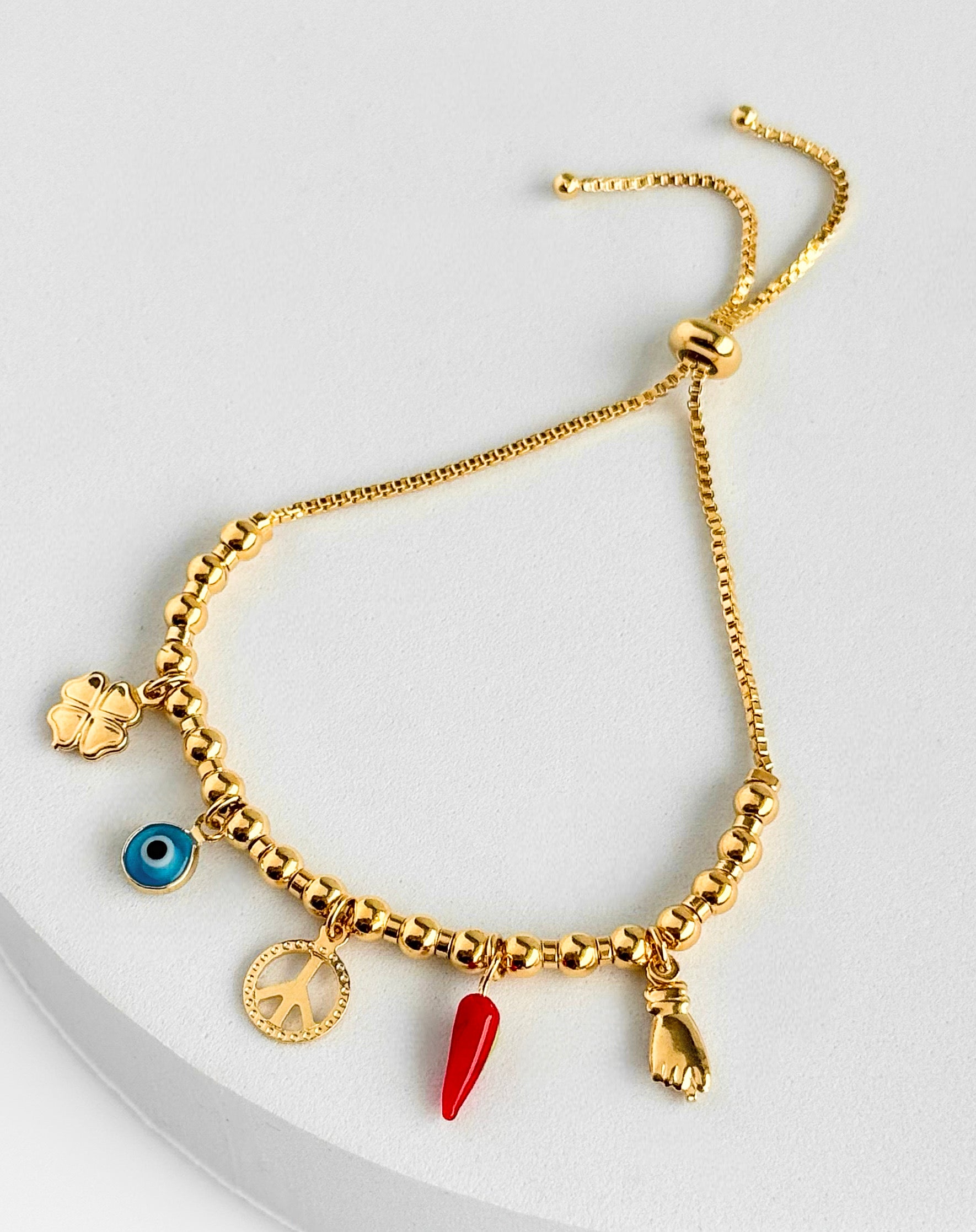Lucky Charm Station Bracelet-230 Jewelry-NYC-Coastal Bloom Boutique, find the trendiest versions of the popular styles and looks Located in Indialantic, FL
