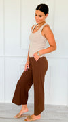 Weekend Flow Pull-On Pants - Coffee-170 Bottoms/Shorts-YELETE-Coastal Bloom Boutique, find the trendiest versions of the popular styles and looks Located in Indialantic, FL