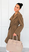 Suede Luxe Italian Long Trench Coat-160 Jackets-KZ SENA-Coastal Bloom Boutique, find the trendiest versions of the popular styles and looks Located in Indialantic, FL