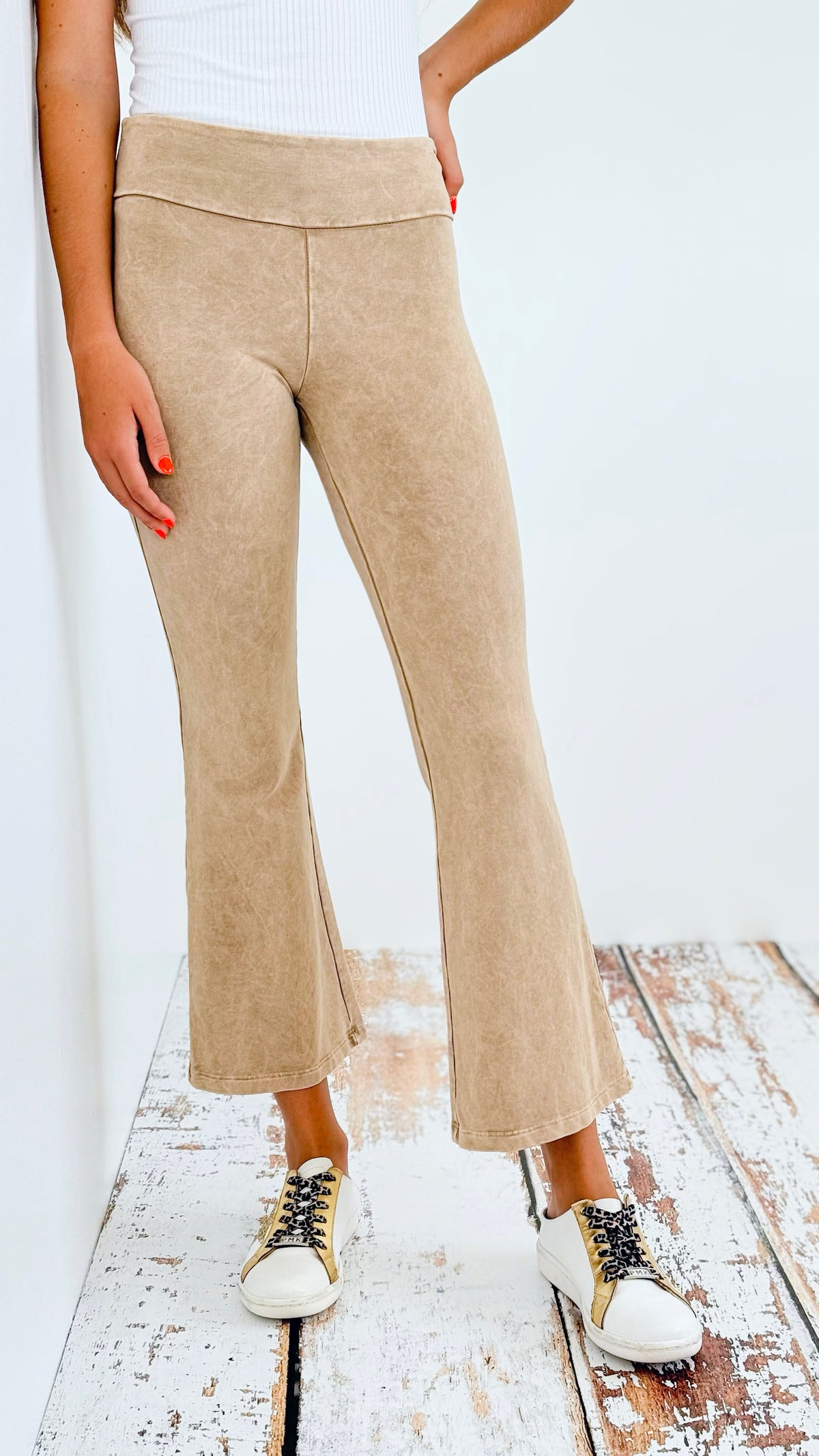 Mineral Wash Cropped Capri Stretch Pants-170 Bottoms-Chatoyant-Coastal Bloom Boutique, find the trendiest versions of the popular styles and looks Located in Indialantic, FL