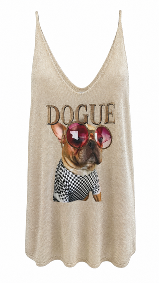 Pawsh in Vogue Italian Tank Top- Gold