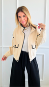 Contrast High Neck Jacket-160 Jackets-BucketList-Coastal Bloom Boutique, find the trendiest versions of the popular styles and looks Located in Indialantic, FL