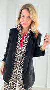 Chic Dreams Open Front Blazer - Black-160 Jackets-Michel-Coastal Bloom Boutique, find the trendiest versions of the popular styles and looks Located in Indialantic, FL