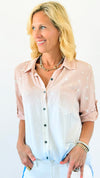 Ombre Stars & Sequin Italian Shirt-130 Long Sleeve Tops-Venti6 Outlet-Coastal Bloom Boutique, find the trendiest versions of the popular styles and looks Located in Indialantic, FL