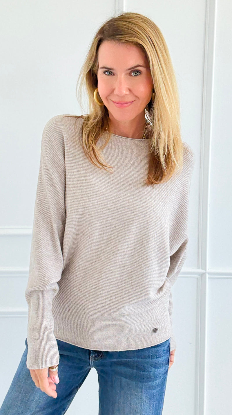 Ribbed Italian Pullover- Mocha-140 Sweaters-Italianissimo-Coastal Bloom Boutique, find the trendiest versions of the popular styles and looks Located in Indialantic, FL