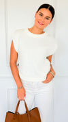 Signature Side Button Knit Vest - Cream-150 Cardigans/Layers-idem ditto-Coastal Bloom Boutique, find the trendiest versions of the popular styles and looks Located in Indialantic, FL