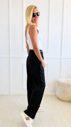 Waist Trim Pants - Black-170 Bottoms-Galita-Coastal Bloom Boutique, find the trendiest versions of the popular styles and looks Located in Indialantic, FL