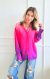 Gradient Button-up Blouse-130 Long Sleeve Tops-KIWI-Coastal Bloom Boutique, find the trendiest versions of the popular styles and looks Located in Indialantic, FL