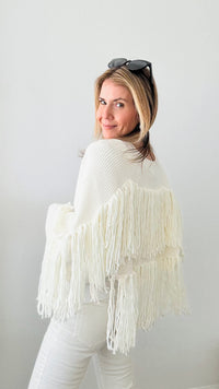 On the Fringe Relaxed Cardigan-140 Sweaters-Rousseau-Coastal Bloom Boutique, find the trendiest versions of the popular styles and looks Located in Indialantic, FL