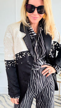 Midnight Pearl Couture Blazer-160 Jackets-LA ROS-Coastal Bloom Boutique, find the trendiest versions of the popular styles and looks Located in Indialantic, FL