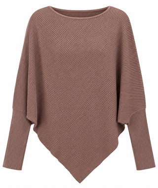 Asymmetrical Knit Top - Lt Mocha