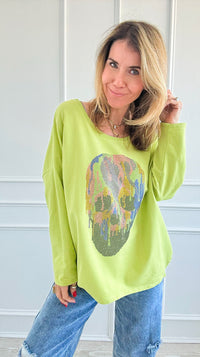 Custom CB Electric Skull Pullover - NEW-140 Sweaters-Italianissimo / Holly-Coastal Bloom Boutique, find the trendiest versions of the popular styles and looks Located in Indialantic, FL