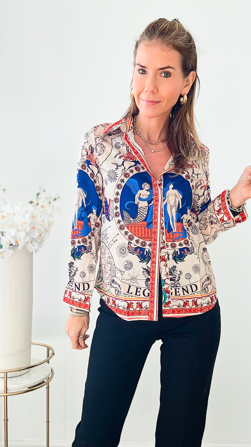 Magical Long Sleeve Silk Blouse-130 Long Sleeve Tops-Chasing Bandits-Coastal Bloom Boutique, find the trendiest versions of the popular styles and looks Located in Indialantic, FL