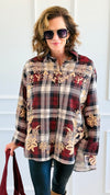 Vinework Plaid Italian Top-110 Long Sleeve Tops-TATTOO Z-Coastal Bloom Boutique, find the trendiest versions of the popular styles and looks Located in Indialantic, FL
