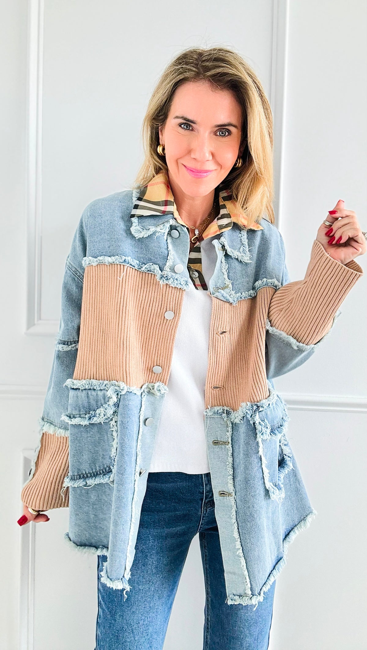 Runway Rebel Contrast Jacket-160 Jackets-litaga-Coastal Bloom Boutique, find the trendiest versions of the popular styles and looks Located in Indialantic, FL