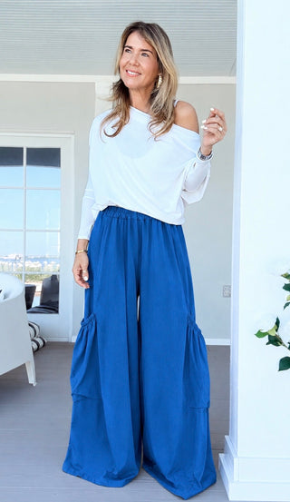Moon Big Pocket Italian Pants - Cobalt Blue