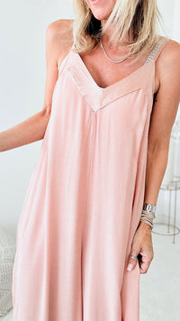 All I Want Italian Jumpsuit - Rosa-200 Dresses/Jumpsuits/Rompers-Tempo-Coastal Bloom Boutique, find the trendiest versions of the popular styles and looks Located in Indialantic, FL
