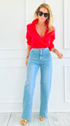 Sailor Vibes Italian Denim Pant-190 Denim-SASU UNICORN-Coastal Bloom Boutique, find the trendiest versions of the popular styles and looks Located in Indialantic, FL