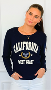 California Lounge Pullover- Navy-110 Long Sleeve Tops-V SKY-Coastal Bloom Boutique, find the trendiest versions of the popular styles and looks Located in Indialantic, FL