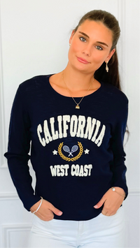 California Lounge Pullover- Navy-110 Long Sleeve Tops-V SKY-Coastal Bloom Boutique, find the trendiest versions of the popular styles and looks Located in Indialantic, FL