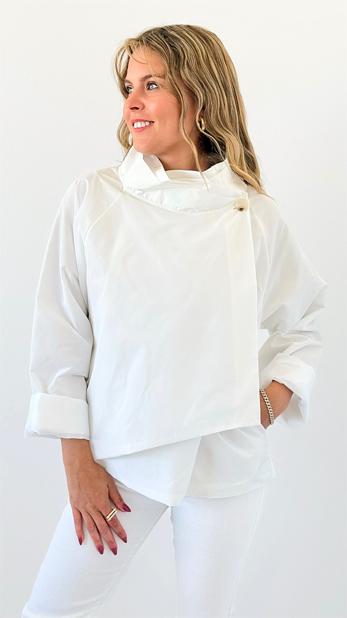 Italian Planet Jacket - White-160 Jackets-Italianissimo-Coastal Bloom Boutique, find the trendiest versions of the popular styles and looks Located in Indialantic, FL